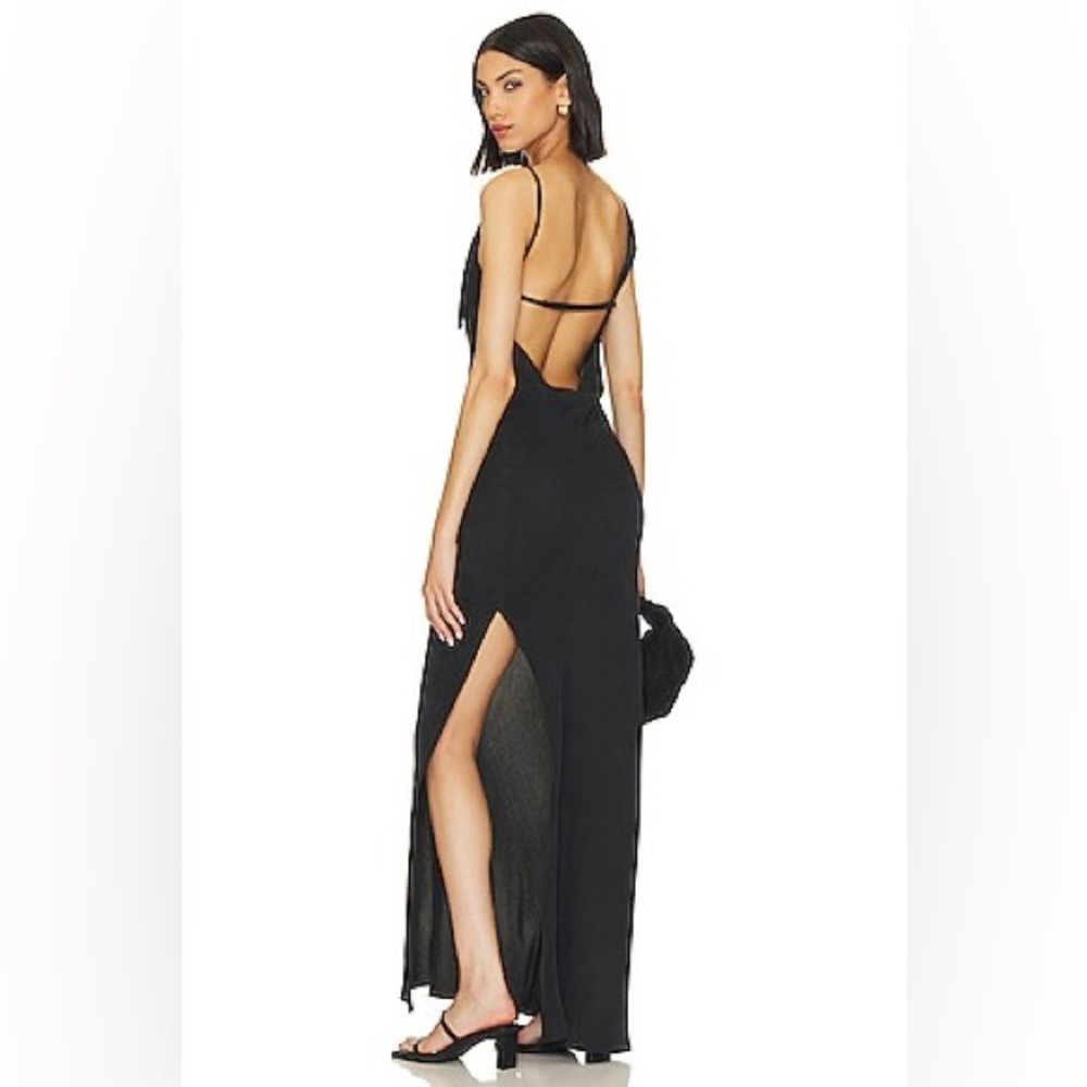 BOBI NWT MAXI DRESS WITH DOUBLE SIDE SLITS OPEN BACK IN SURF - Picture 3 of 8